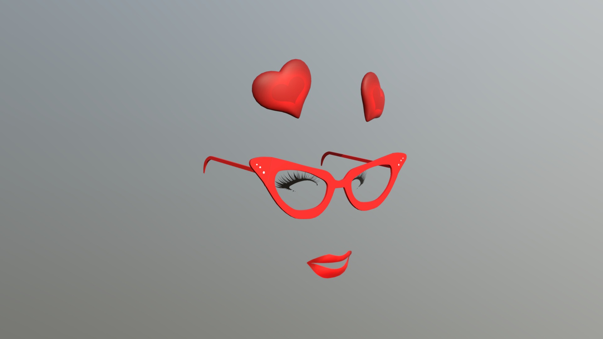 3D model Red-shades-heart - This is a 3D model of the Red-shades-heart. The 3D model is about shape, logo, arrow.