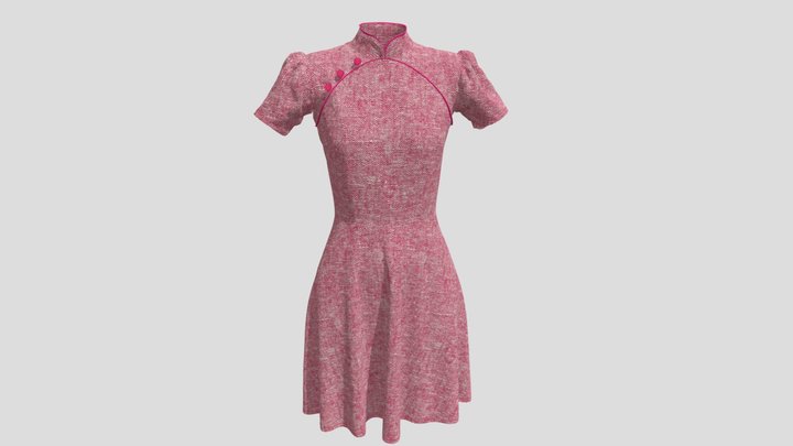 Chinese New Year Cheongsam Dress 3D Model