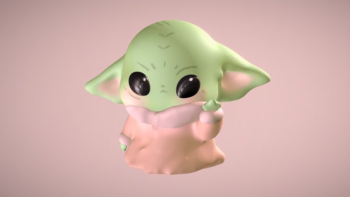 Cute Baby Yoda 3D Model