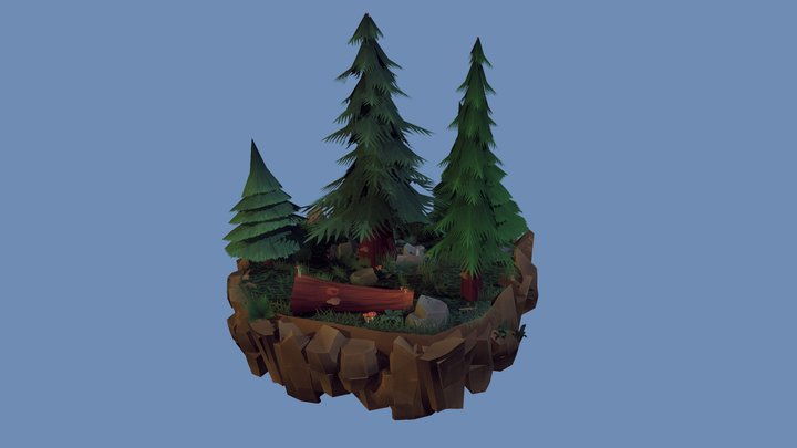 Handpainted Forest Enviroment 3D Model