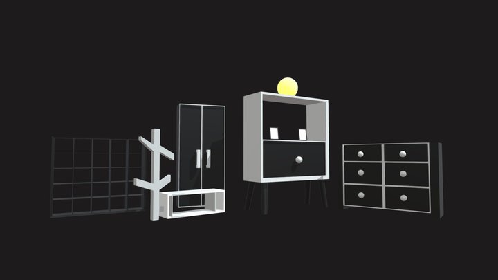 Collection of shelves 3D Model