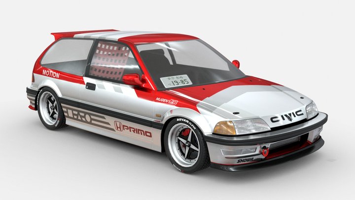 Honda Civic EF (Kanjo Racer) 3D Model