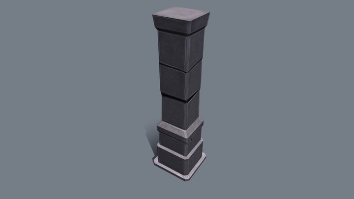 Wrecked Pillar 3D Model