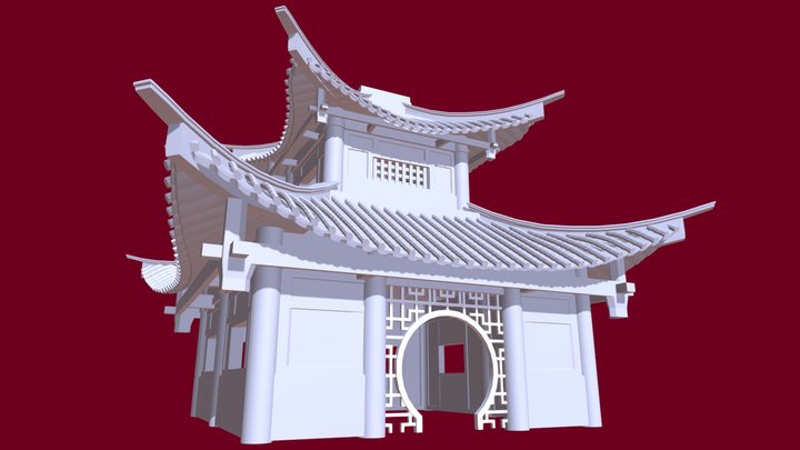 Tea House Square Concept 3D Model