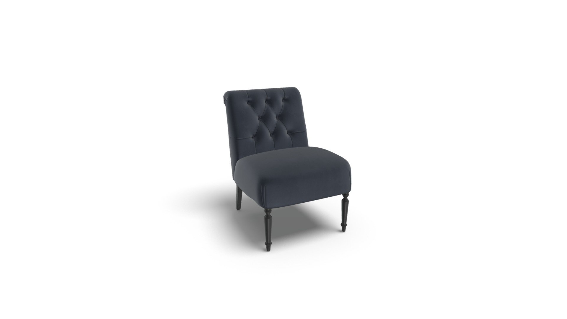Slipper Accent Chair, Midnight Grey Velvet
