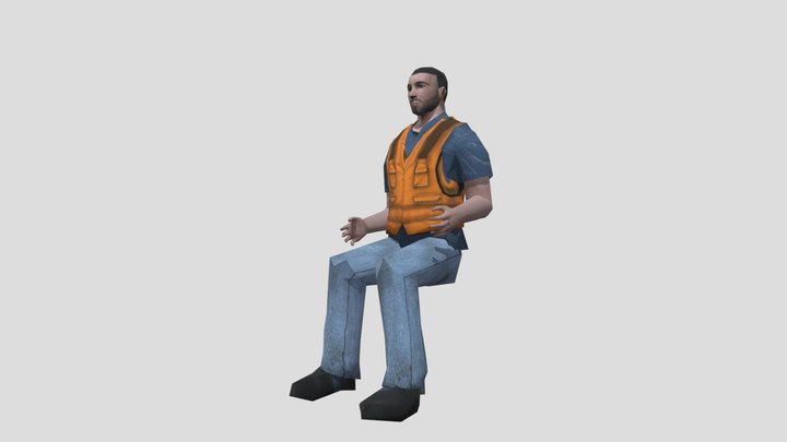 Construction Worker 1 (Seated) 1B 3D Model
