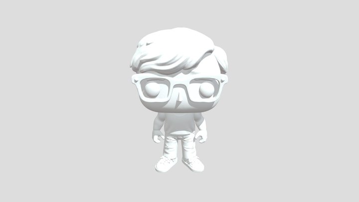 Blue Glasses Pop Figure 3D Model