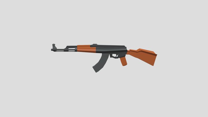 Ak-47 Lowpoly 3D Model