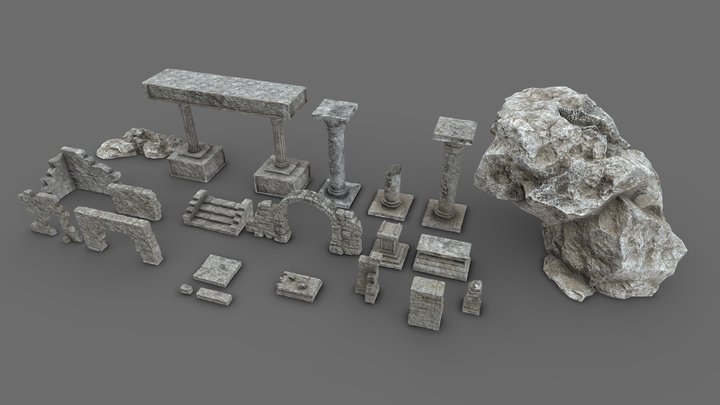 Ancient Ruins Pack 3D Model