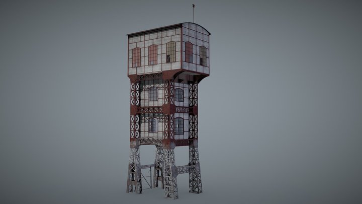 KWK Polska I Coal Mine Shaft Tower 3D Model