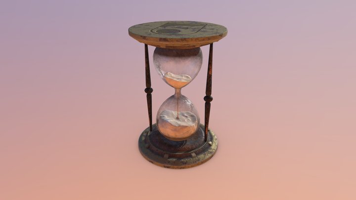Old Desert Hourglass 3D Model