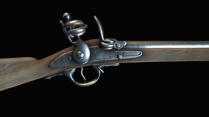 Flintlock Musket (no hands) 3D Model