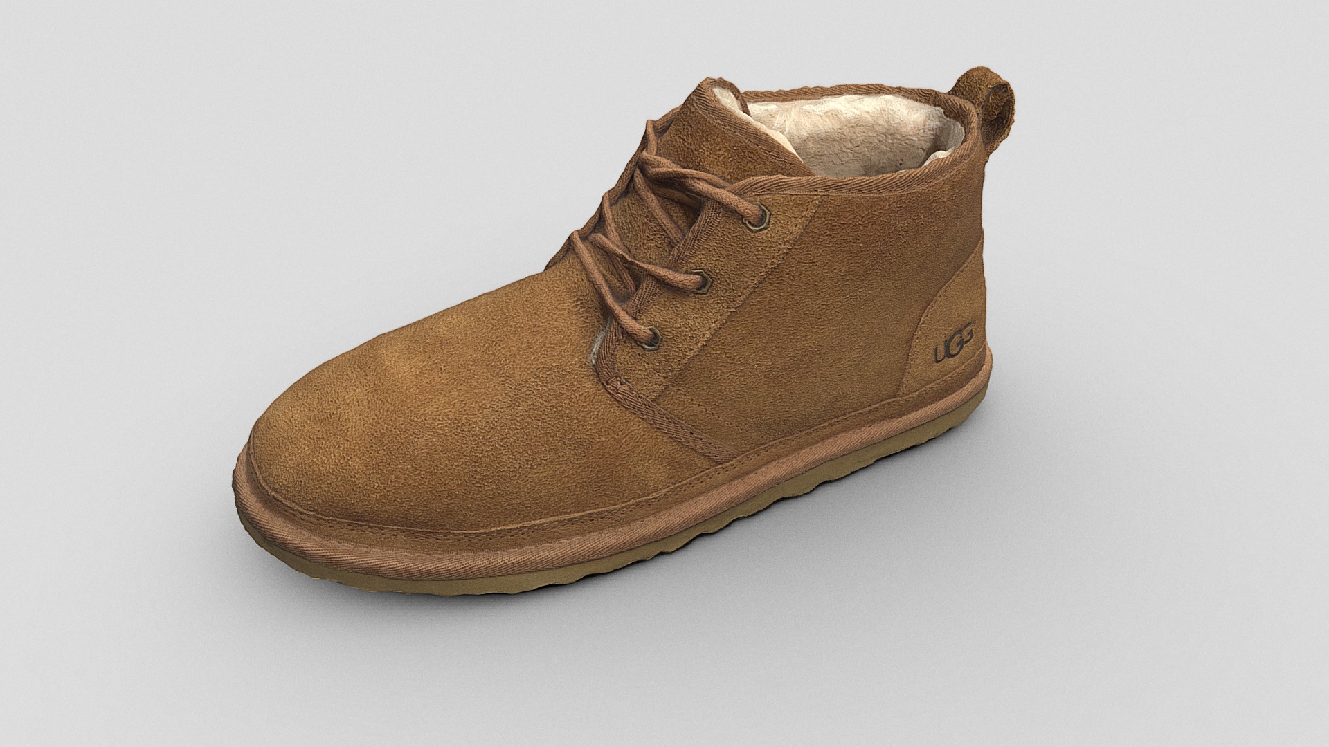 3D model UGG Neumel boot chestnut - This is a 3D model of the UGG Neumel boot chestnut. The 3D model is about a brown leather boot.