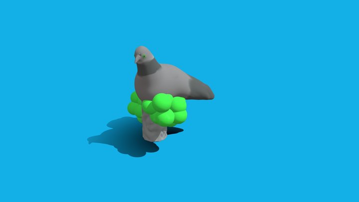 Piccione sul trespolo 3D Model