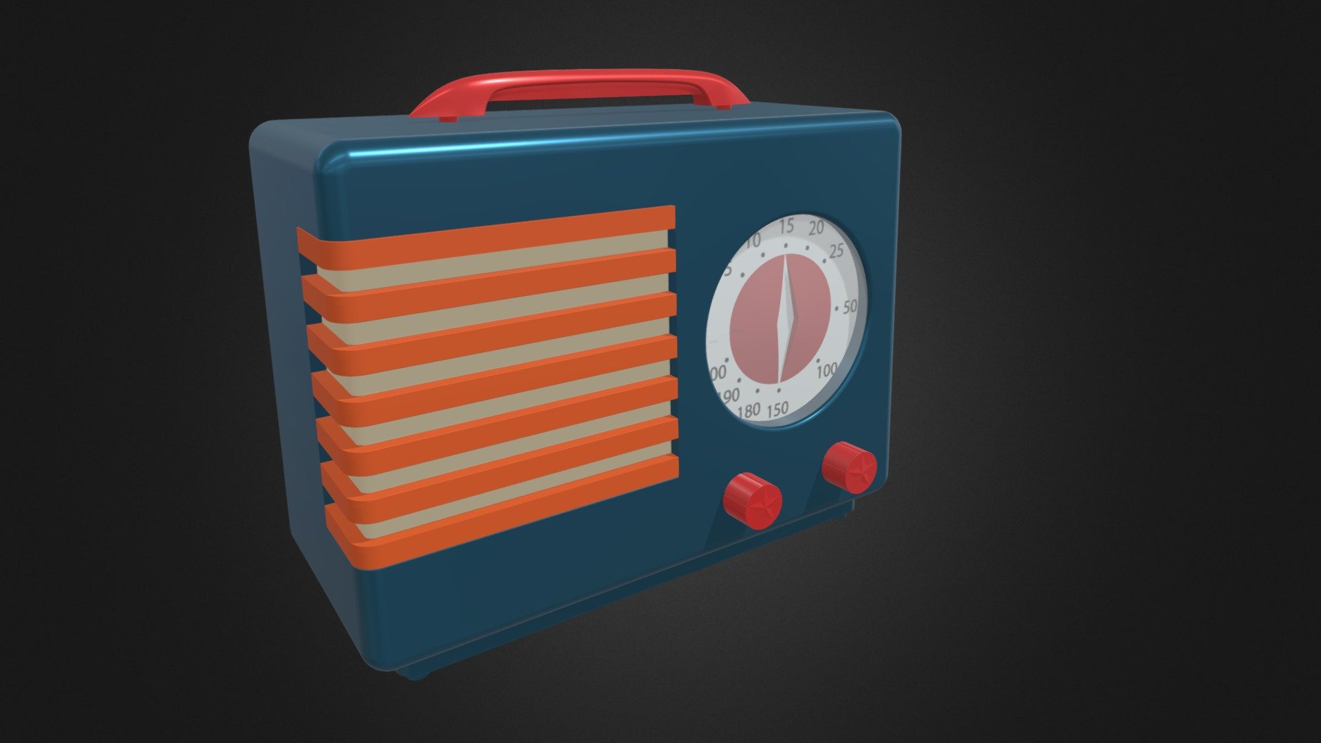 Personal Radio Retro Design 3D model by Fede (fedemergent) [53507eb