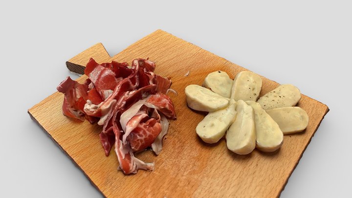 Prosciutto and cheese board – Gratis 3D-model STL