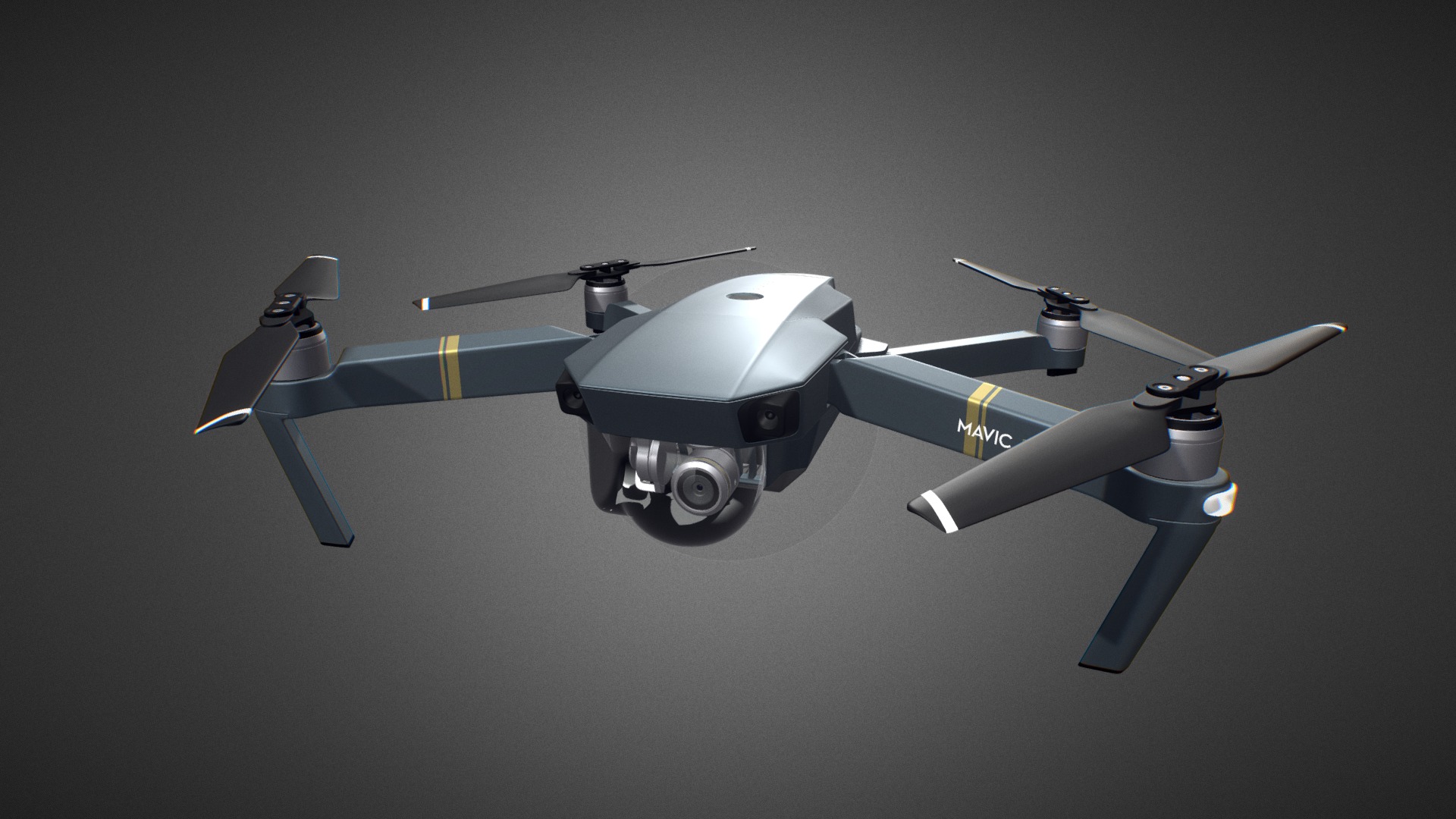 3D model DJI Mavic Pro for Element 3D - This is a 3D model of the DJI Mavic Pro for Element 3D. The 3D model is about a drone flying in the air.