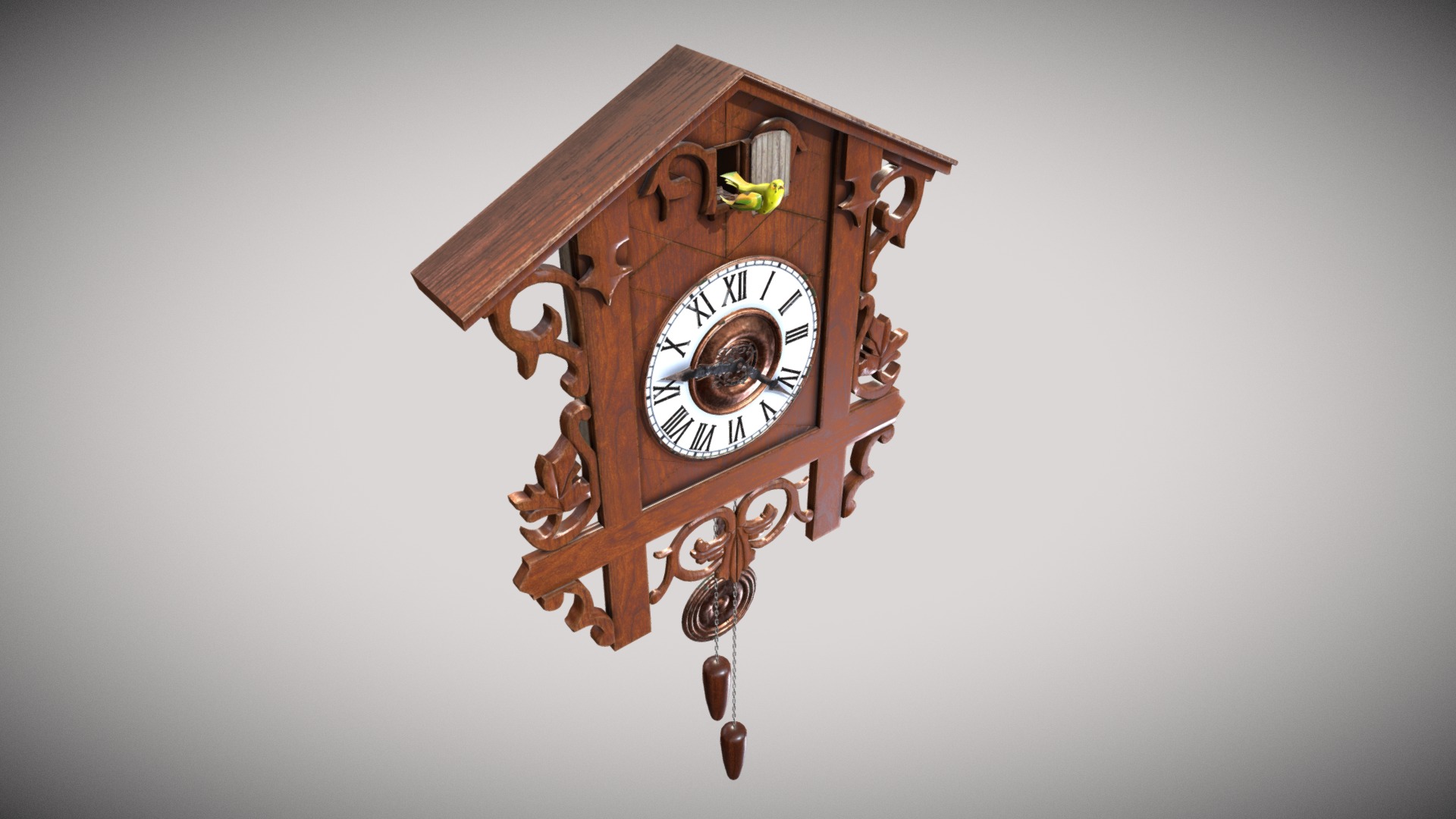 3D model Cucu Watch - This is a 3D model of the Cucu Watch. The 3D model is about a clock on a wall.