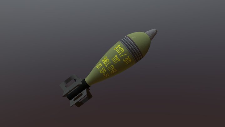 Mortar Round 81mm M43 3D Model