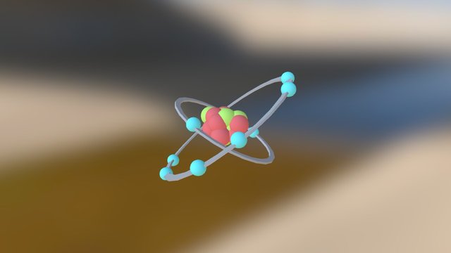 Oxygen Atom Structure Model 3D Model