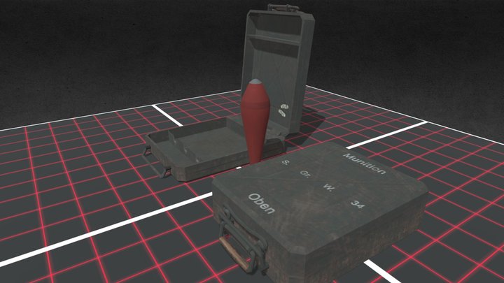 Grenade Box - WW2 Carentan Scene 3D Model