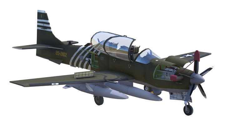 Embraer A-29C Super Tucano USAF 3D Model