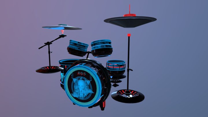 Hover Drum Kit 3D Model