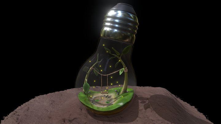 Light Bulb World 3D Model