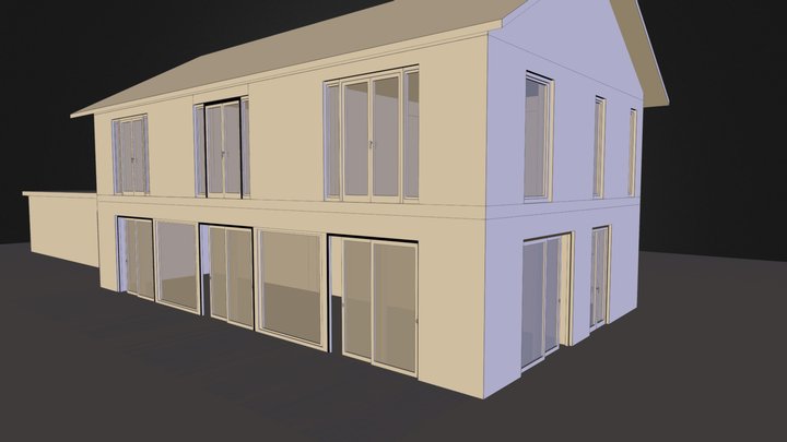Entwurf eines Einfamilienhauses mit Doppelgarage 3D Model