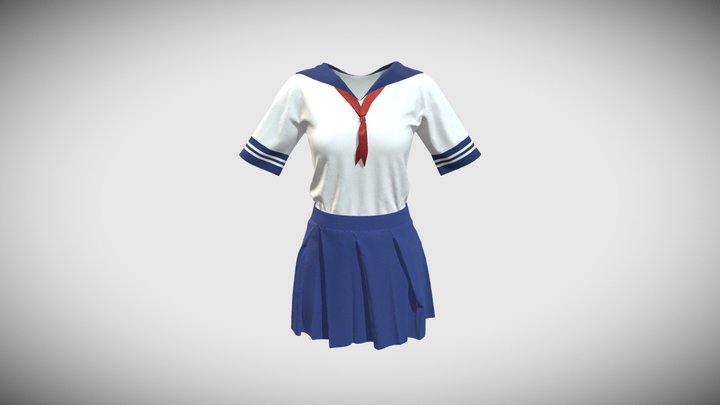 Japanese School Uniform 3D Model