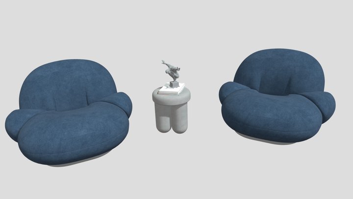 Modern Table and Chair Set | Low Poly Furniture – Free 3D Model STL