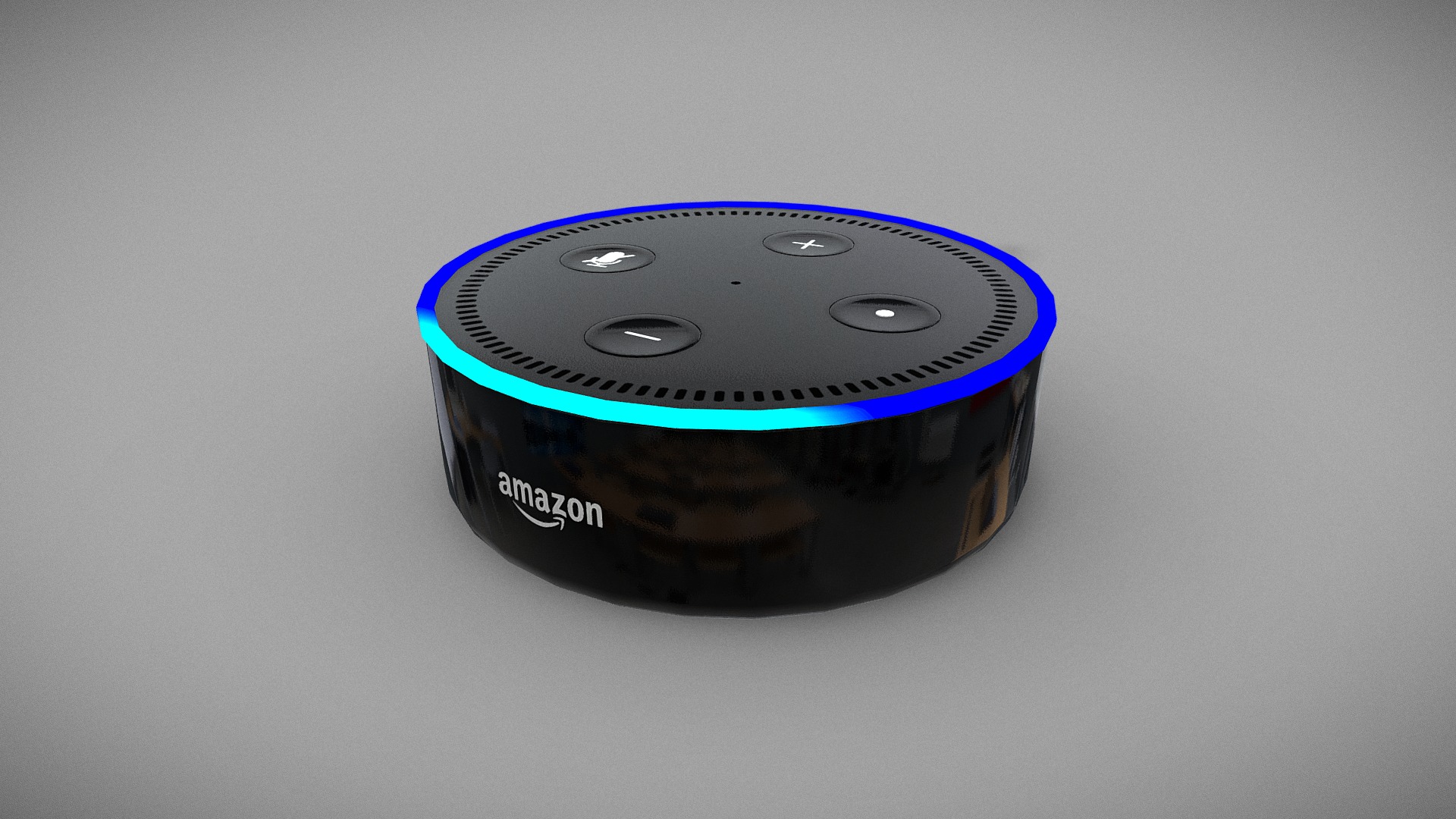 3D model Amazon Echo Dot (2nd Generation) - This is a 3D model of the Amazon Echo Dot (2nd Generation). The 3D model is about a blue and black circular object.