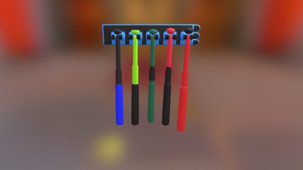 Baseball bats and rack - 3D model by nora (@norav) [535aa0b] - Sketchfab