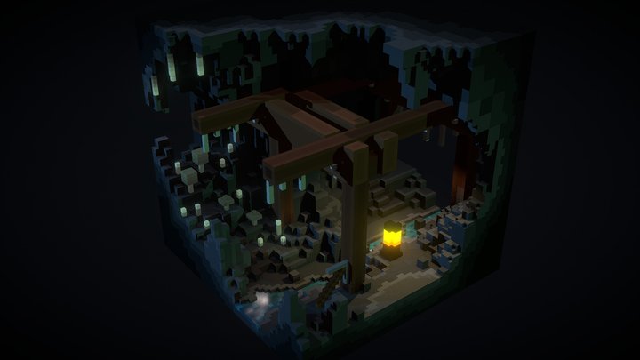 Mini Voxel Cave 3D Model