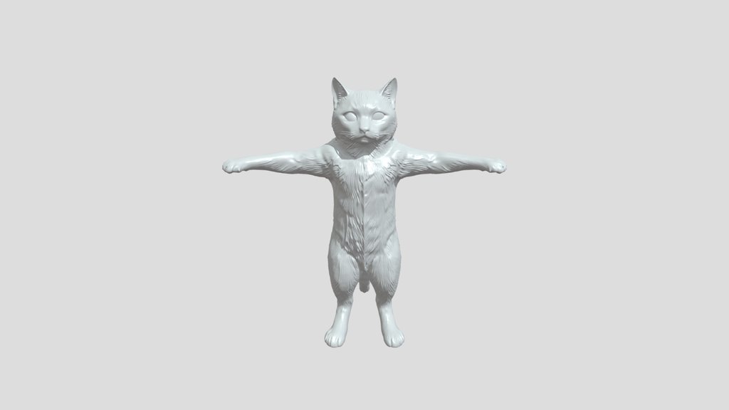 Three-eyed bipedal black cat