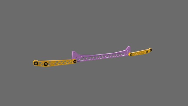 VMS Racing  Subframe Tie Bar + Control Arms 3D Model