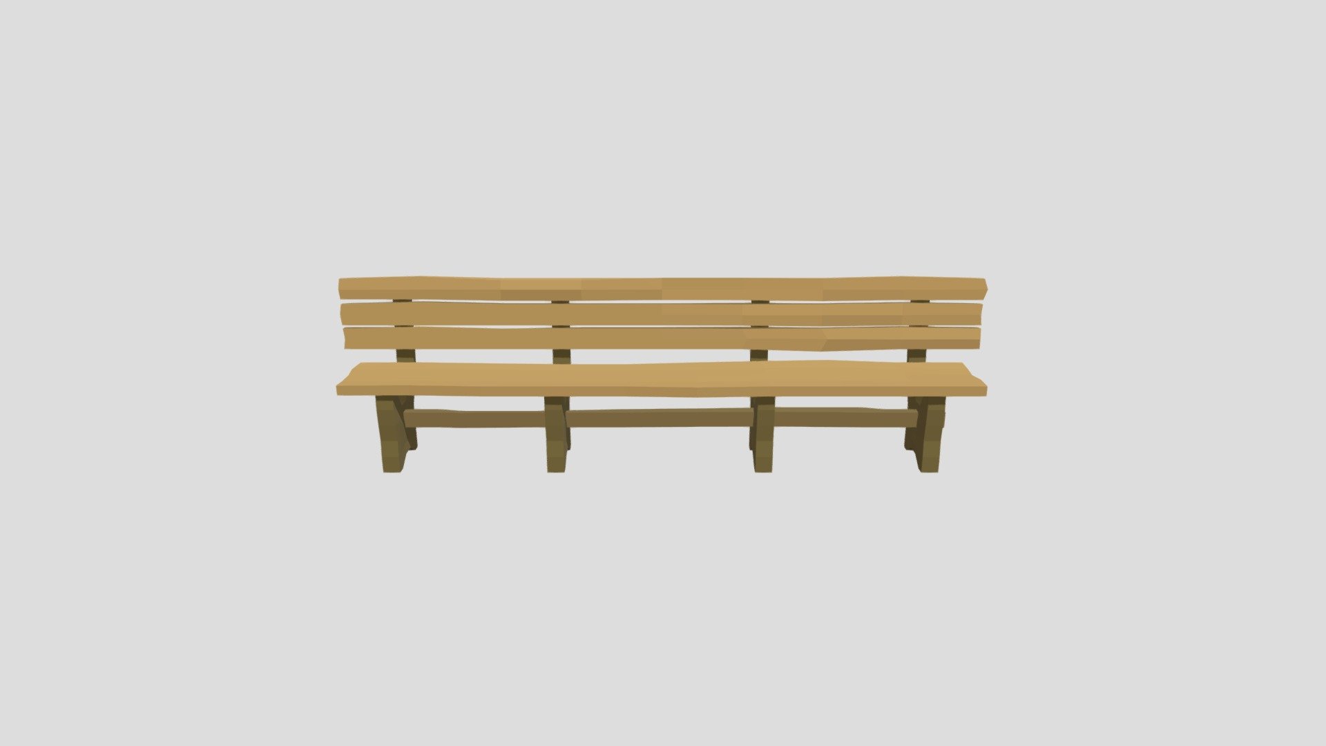 LowPoly medieval big bench
