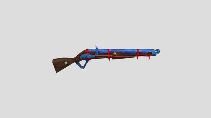 Scifi Musket - Dust Sky- Red Charge 3D Model