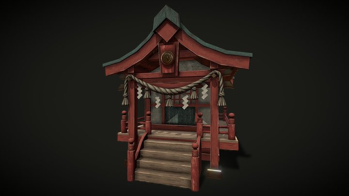 Japanese Shinto Shrine 3D Model