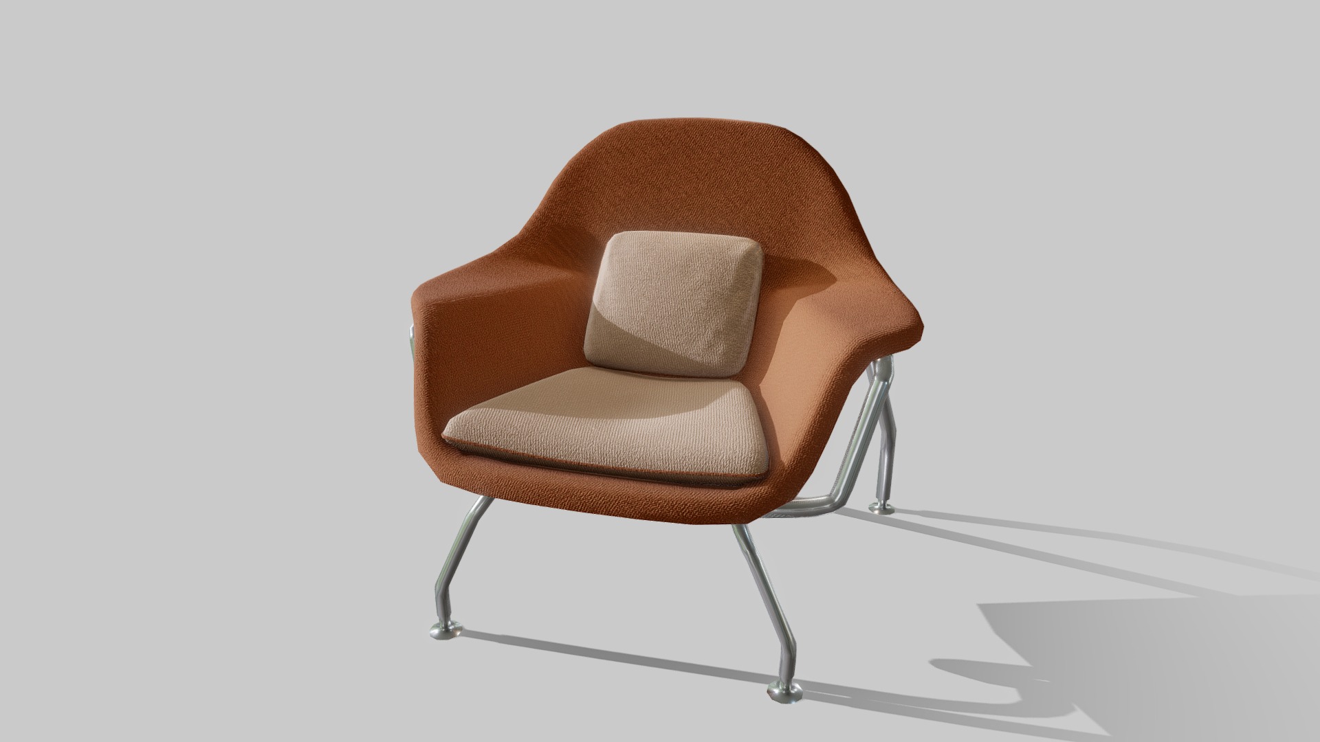 3D model Womb Chair - This is a 3D model of the Womb Chair. The 3D model is about a chair with a cushion.