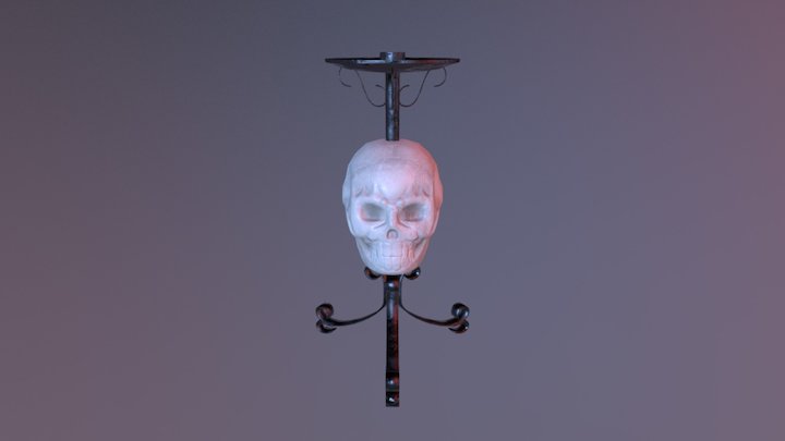 Candle Holder Skull 3D Model