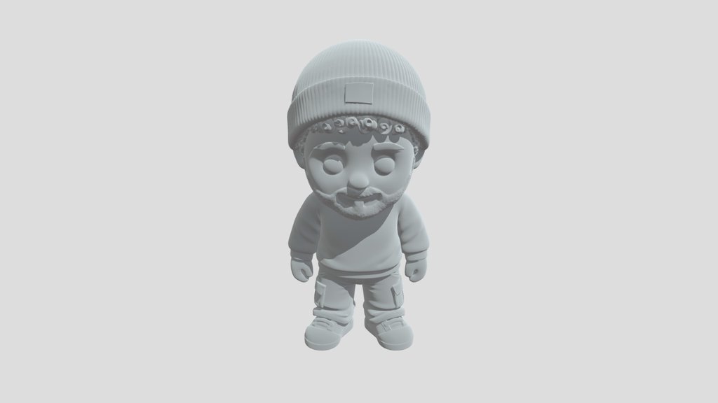 Bearded Figurine in a Black Beanie