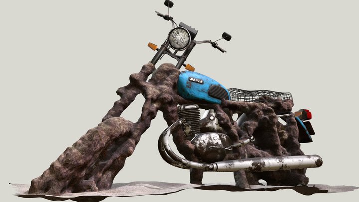 Underwater Motorbike 'wreck' - AUGMENTED 3D Model
