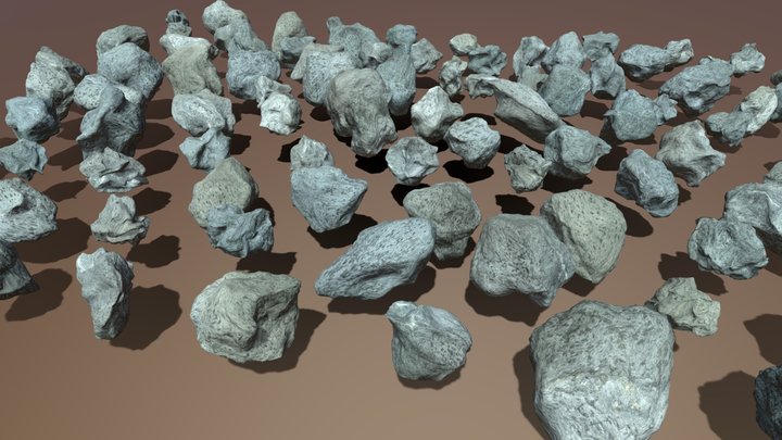 100 Rocks Pack (medium-Poly) 3D Model