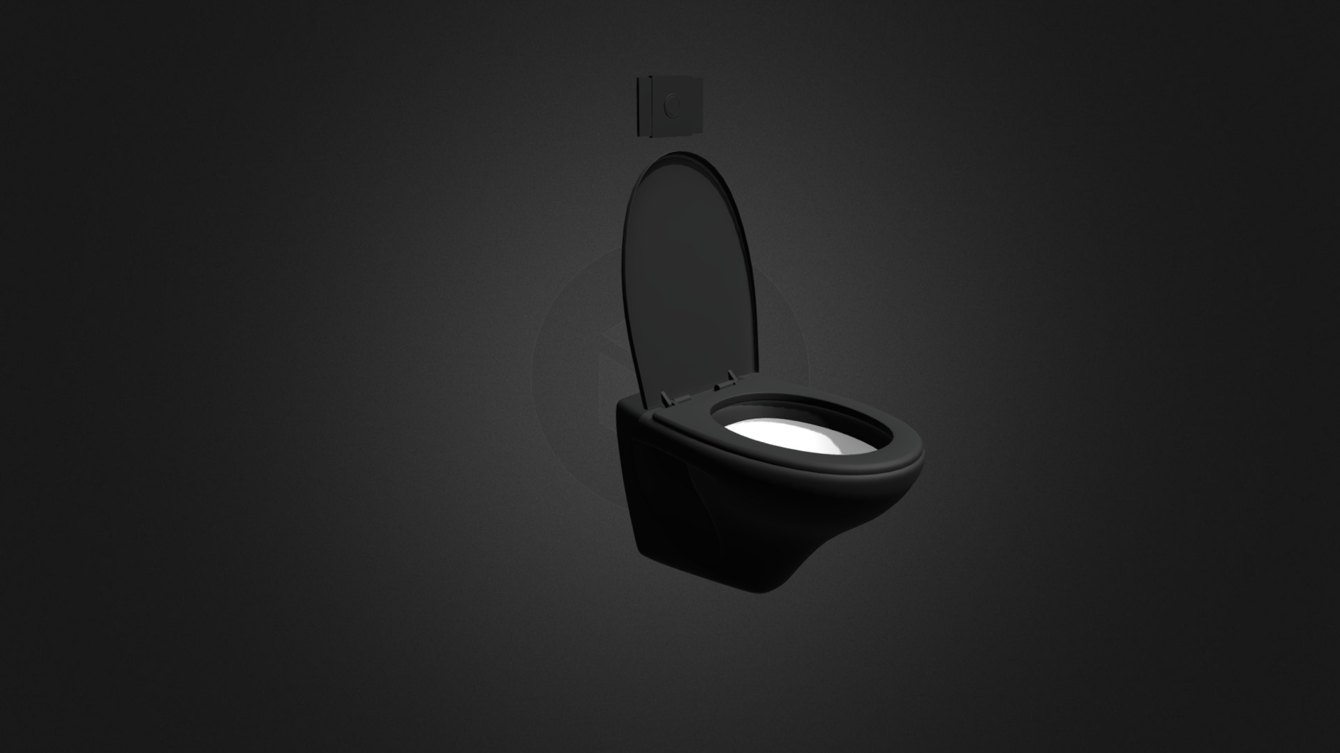 3D model Black Toilet Bowl - This is a 3D model of the Black Toilet Bowl. The 3D model is about a light on the ceiling.