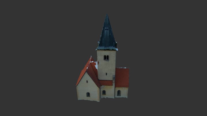 Kostel sv. Jakuba a Filipa v hradišti Chvojen 3D Model