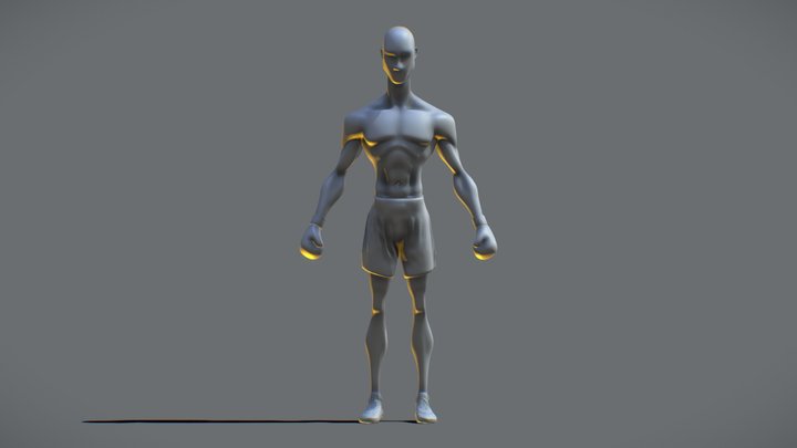 Stylized Boxer Base Mesh Character 3D Model