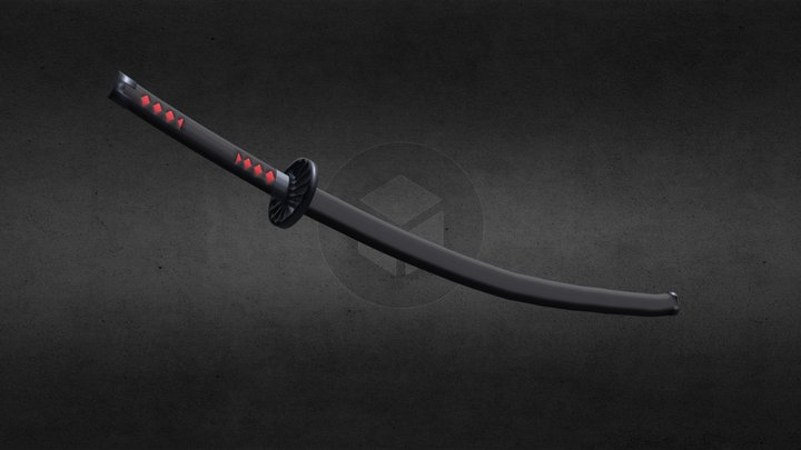 Tanjiro Kamado Nichirin Swords 3D Model