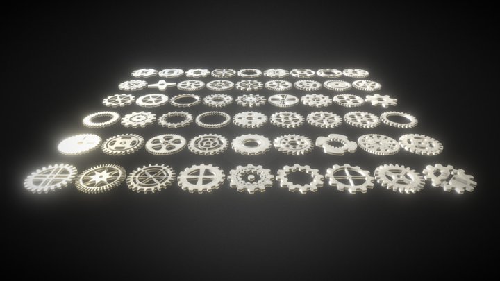 A collection of gears 3D Model