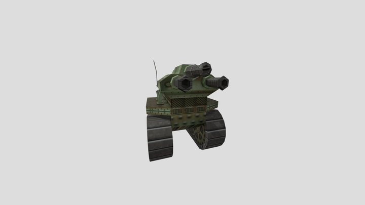 Low Poly Tank (3200Tris) Final. 3D Model